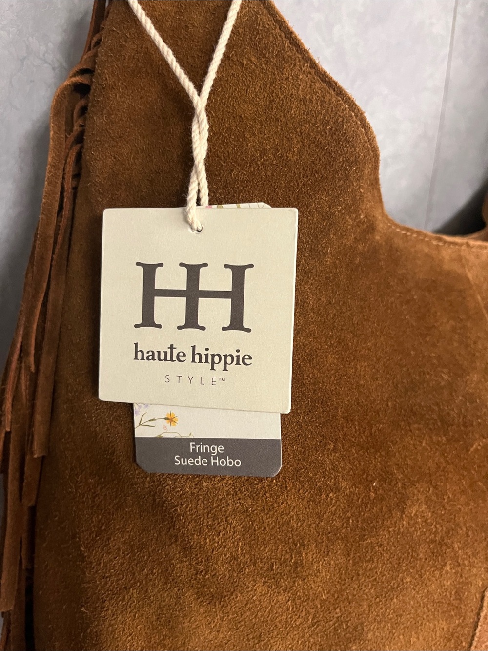 Haute Hippie Brown Suede Fringe Hobo Bag NWT - Picture 2 of 10